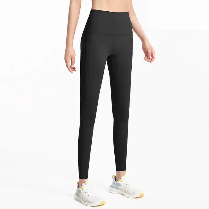 Pantalon yoga taille haute femme leggings fitness élastiques levage hanches couleur chair