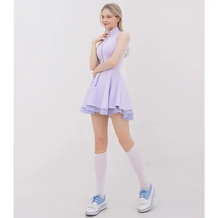 Polo robe de Tennis coussinets de poitrine Shorts doux haute extensible jupes de Fitness contrôle du