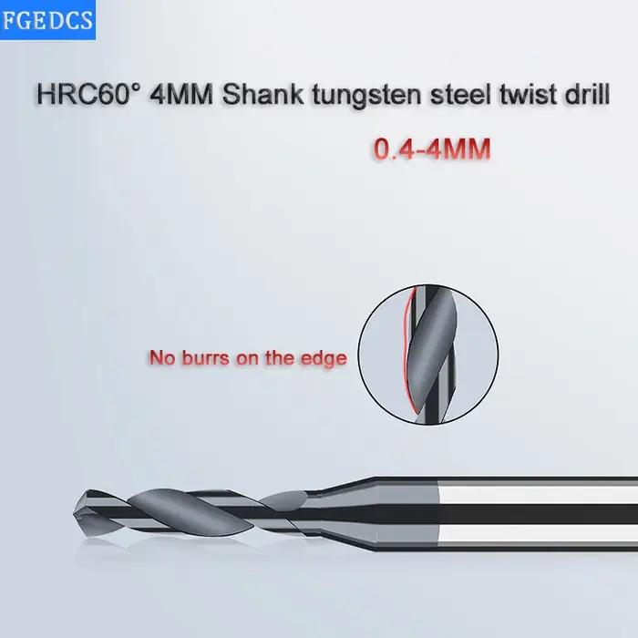 Foret en alliage de carbure, acier au tungstène, foret hélicoïdal dur en acier inoxydable, tige D4mm