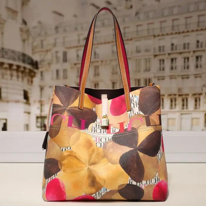 CHHC Sac Seau Femme Nouveau Style Classique Imprimé Lettres Sac à Bandoulière Grande Capacité Sac à