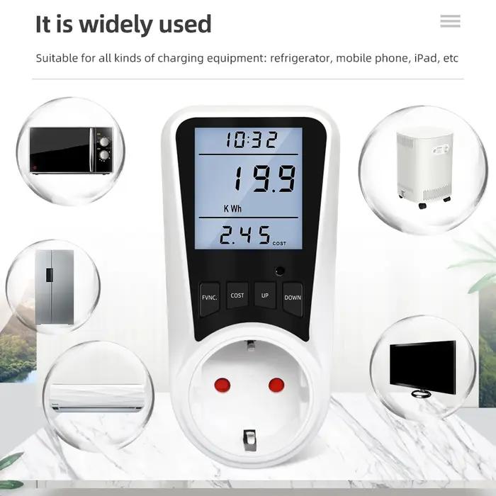 Wattmètre numérique 220V AC EU, compteur de puissance LCD, compteur de consommation électrique, pris