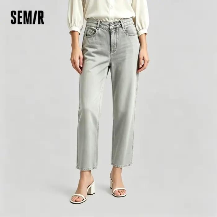 Jean large vintage délavé Semir pour femme – Confortable et tendance