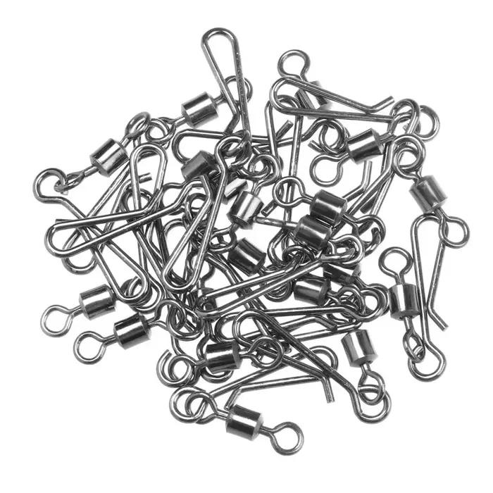 20 pièces/lot 2 # -10 # Connecteur émerillons de pêche, broche de verrouillage, pivotant à pressio