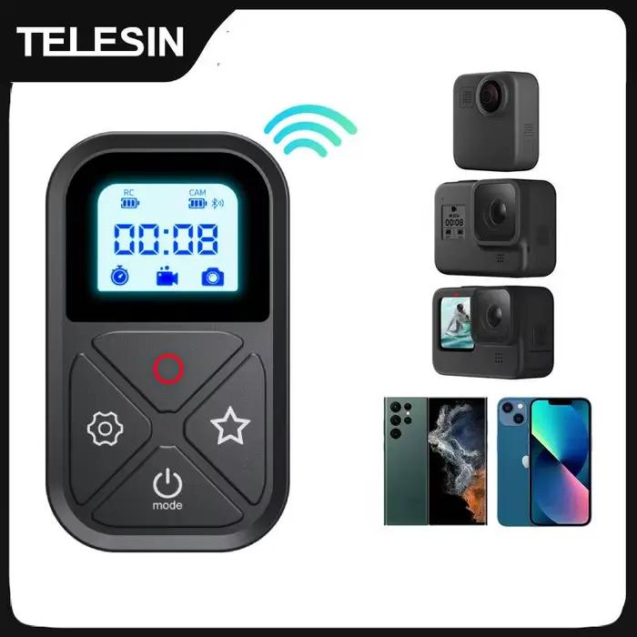 TELESIN – télécommande Bluetooth 80M pour GoPro Hero 13 12 11 10 9 8 Max, avec dragonne, accessoires
