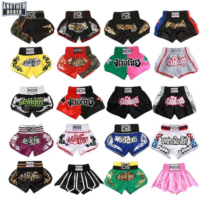 ANOTHERBOXER Short Muay Thai, pantalon de boxe traditionnel brodé, vêtements de sport pour hommes et
