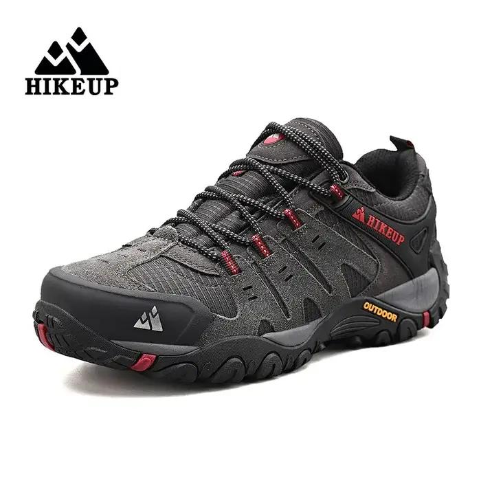 Chaussures randonnée homme HIKEUP cuir suédé - Baskets trekking résistantes à l'usure pour marche et chasse