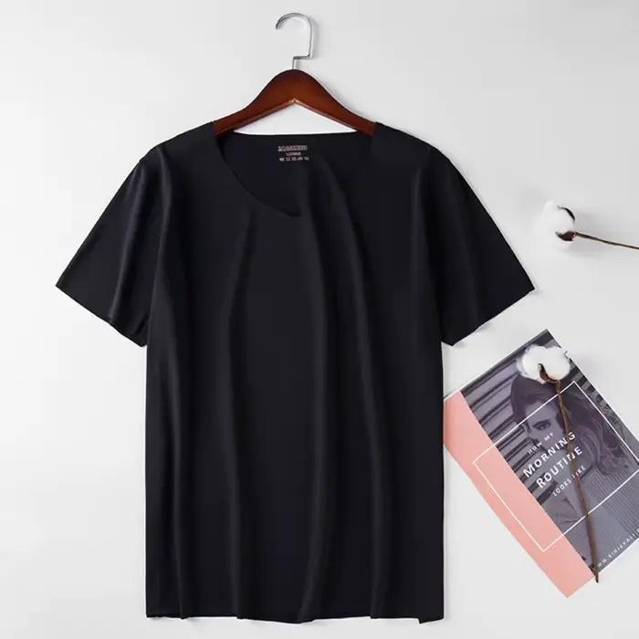 Ice InjWithout-T-shirt fin à manches courtes pour hommes, T-shirt uni, Trace, Slim, Col en V, Sans c