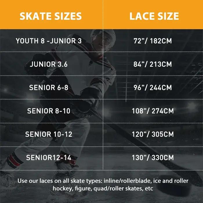 Lacets de patins à glace UICE 84-120 pouces, double couche tressée, embouts cirés, lacets de hockey