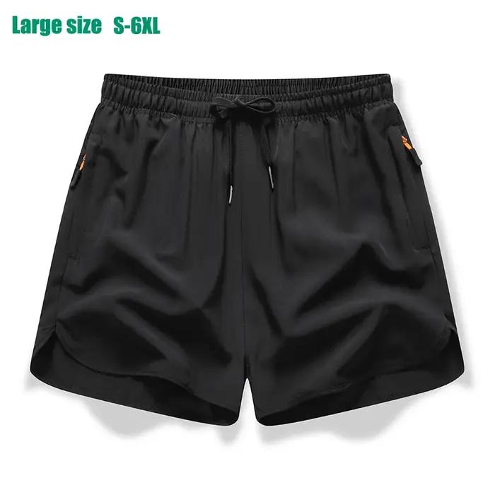 Shorts sport 3/4 pour hommes en soie glacée - Pantalons amples absorbants pour le running et le fitness