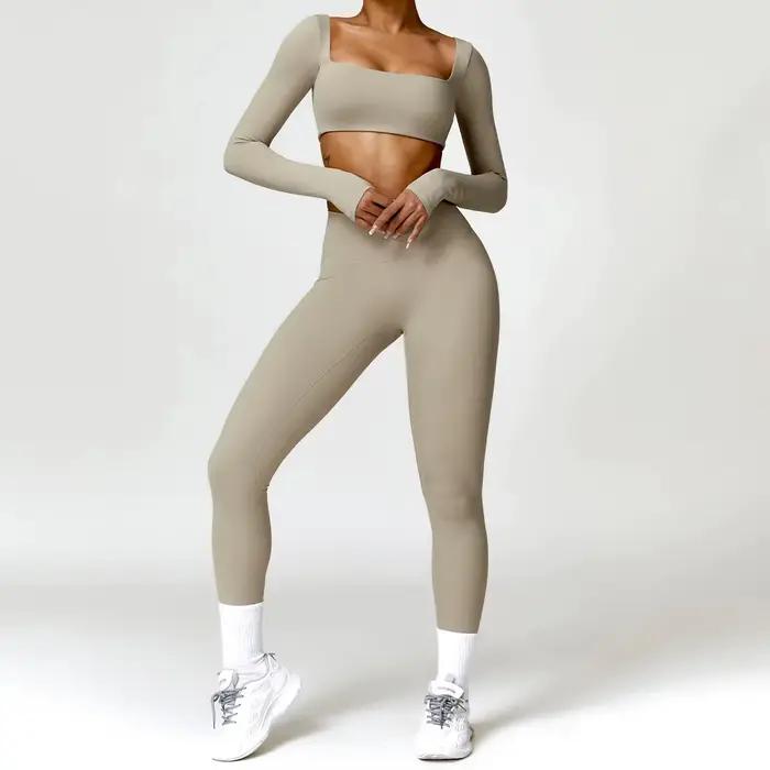 Costume de Yoga 2 pièces pour femmes, ensemble de sport à séchage rapide, survêtement pour course à