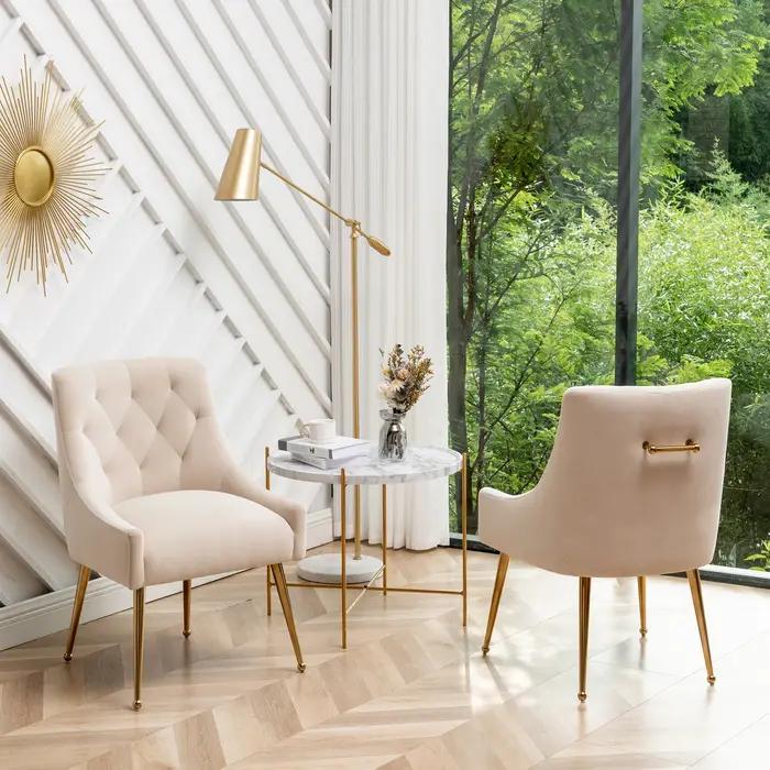 SEYNAR-Ensemble de 2 chaises de salle à manger modernes, chaise d'appoint avec dossier touffeté et n