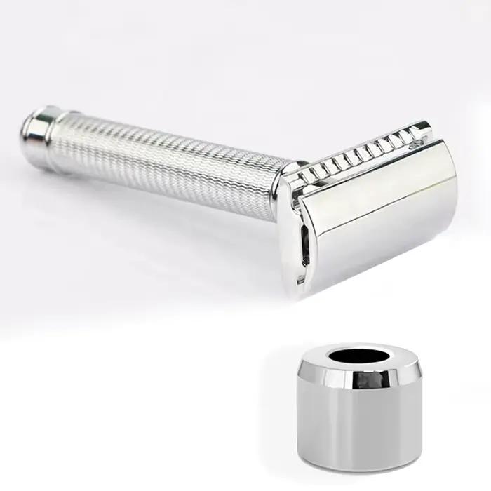 JOKMAE 07TS rasoir de sécurité en acier inoxydable pour homme avec support Double lame support Base