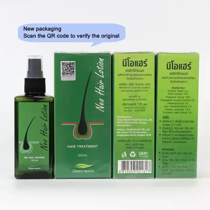 Lotion capillaire originale Neo Hair 120ml, fabriquée en Thaïlande, essence naturelle, prévient la c