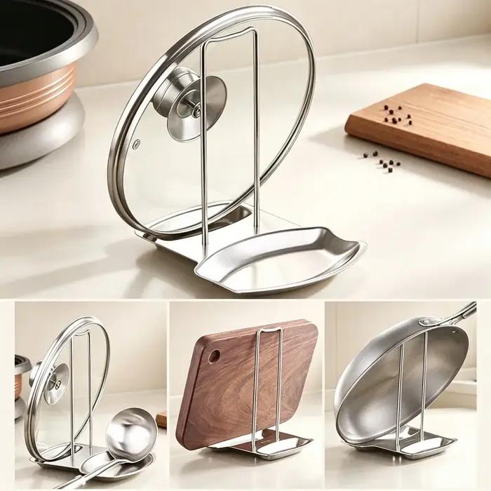 Support de couvercle de casserole en acier inoxydable