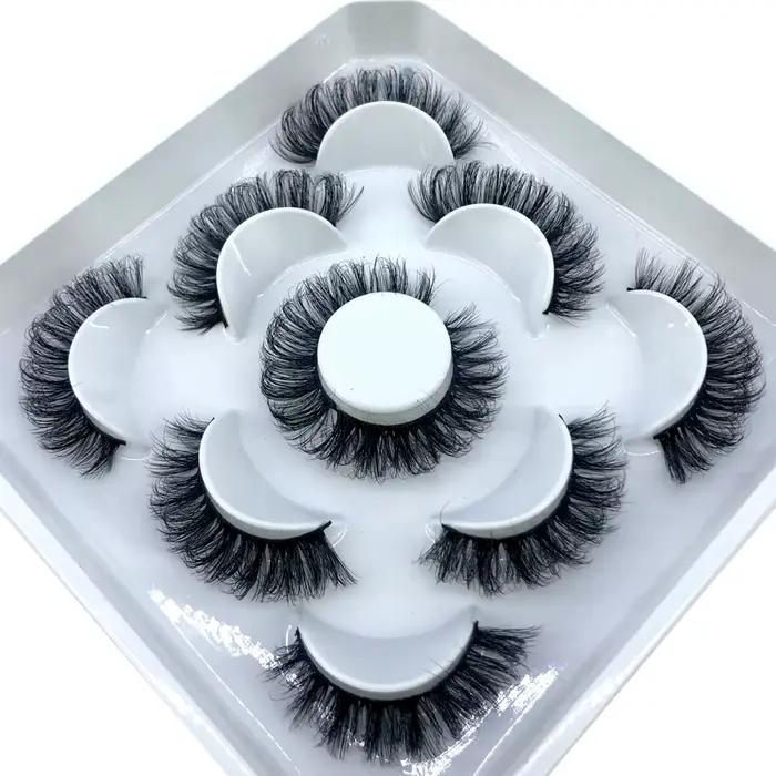 5 paires de cils moelleux 8-25mm 3D cils de vison longs et épais faux cils naturels en gros cils ven