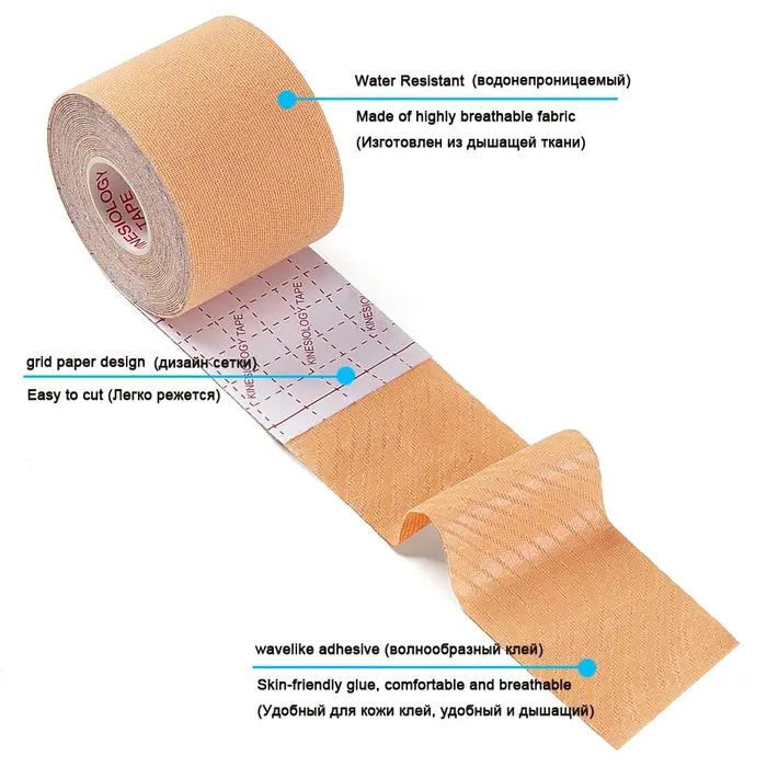 WOSWEIR-5 taille bande de kinésiologie récupération athlétique auto-adhérence enveloppement ruban mé