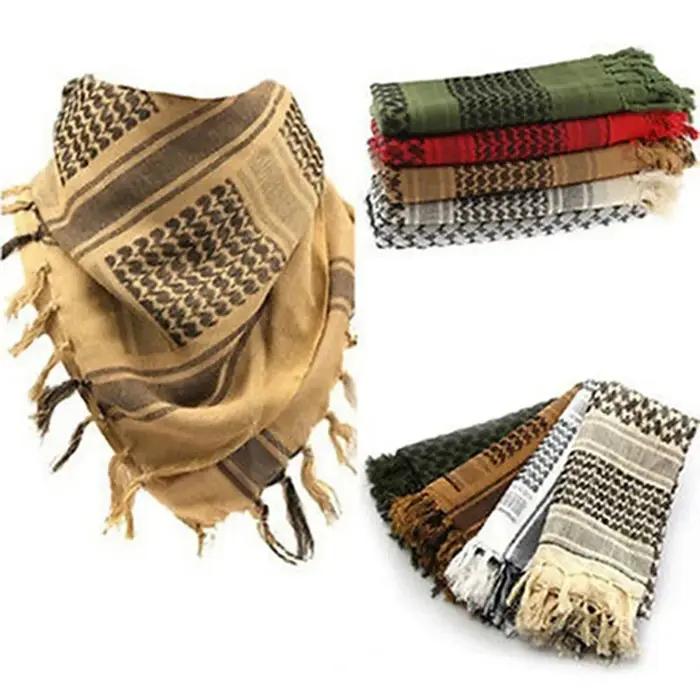Écharpe Hijab à carreaux légère pour hommes et femmes, foulard arabe du désert, foulard tactique dou