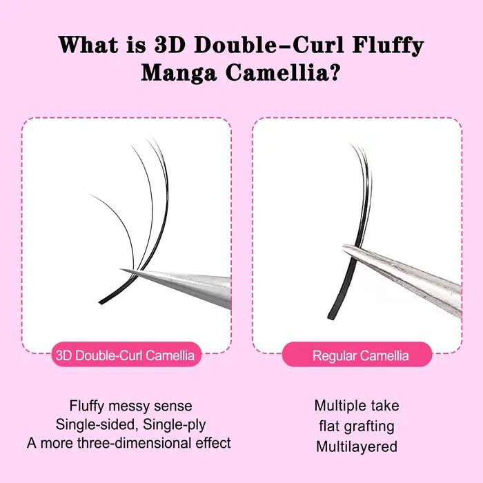CoMango vision 3d parfaite moelleux camélia cils préfabriqués ventilateurs vaporeux volume extension