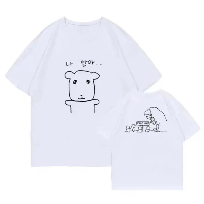 T-shirt mignon à col rond pour femmes, avec motif Harajuku amusant, manches courtes, haut confortabl