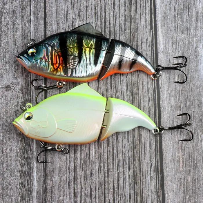 JOHNCOO 115mm coulant VIB leurre de pêche sans lèvres manivelle artificielle flottant dur appât broc