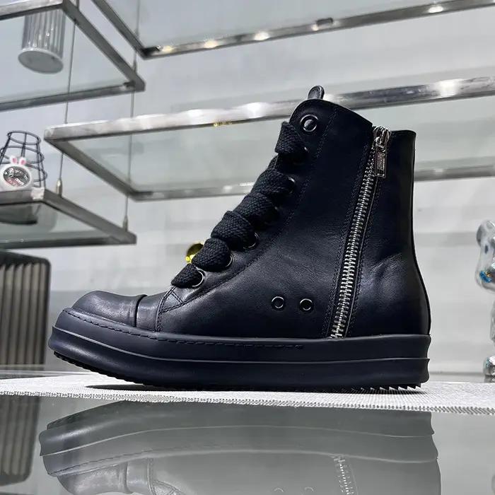Haut Jumbo à lacets ligne principale semelle épaisse rouge concepteur luxe Sneaker en cuir Ro noir h