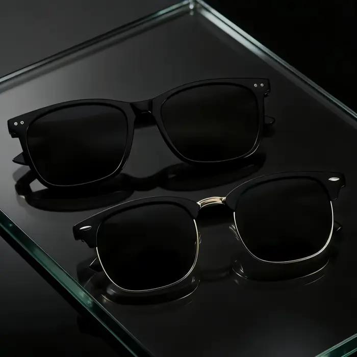 2 paires de lunettes de soleil tendance, style rétro européen et américain, unisexe, classiques, Y2K
