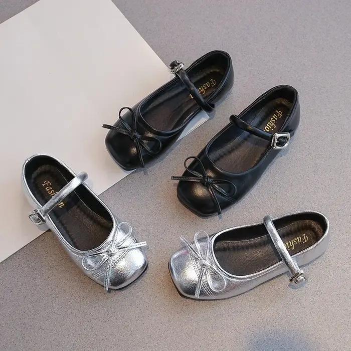 Chaussures de princesse en cuir pour filles, Mary Janes, simples, classiques, avec nœud papillon, Ch