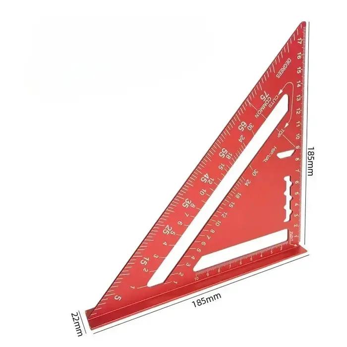 Règle triangulaire métrique de 7 pouces, rapporteur d'angle en alliage d'aluminium, règle de mesure
