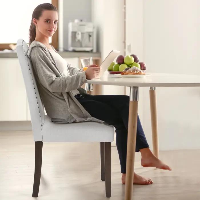 JIAN-Ensemble de chaises de salle à manger avec dossier rembourré, coussin en éponge épaissie, chais