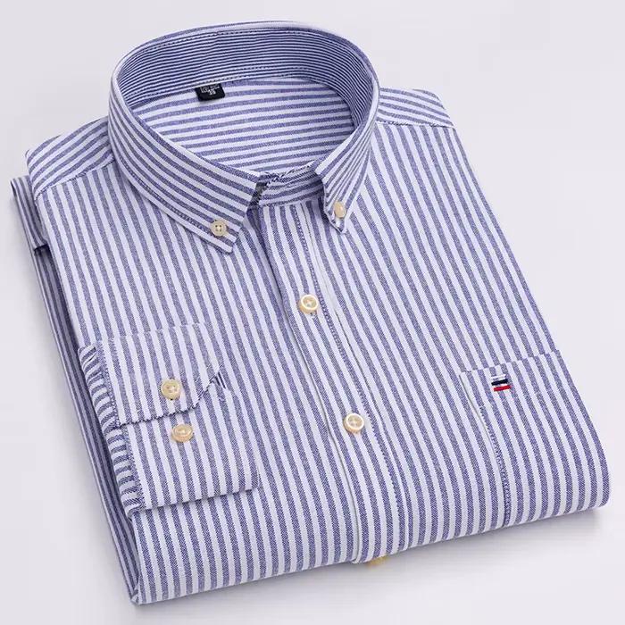 Chemise Oxford unie pour hommes, grande taille 7XL, 100 % coton, qualité surdimensionnée, manches lo