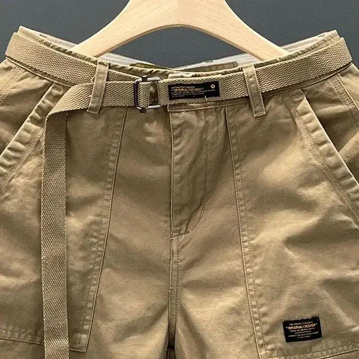 Pantalon de travail en coton coupe large pour homme, style rétro décontracté, résistant à l'usure, a