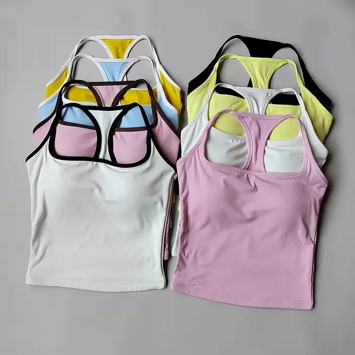 Débardeur Pilates pour femmes, soutien-gorge de sport Push-Up, ajouré, respirant, Fitness, gilet de