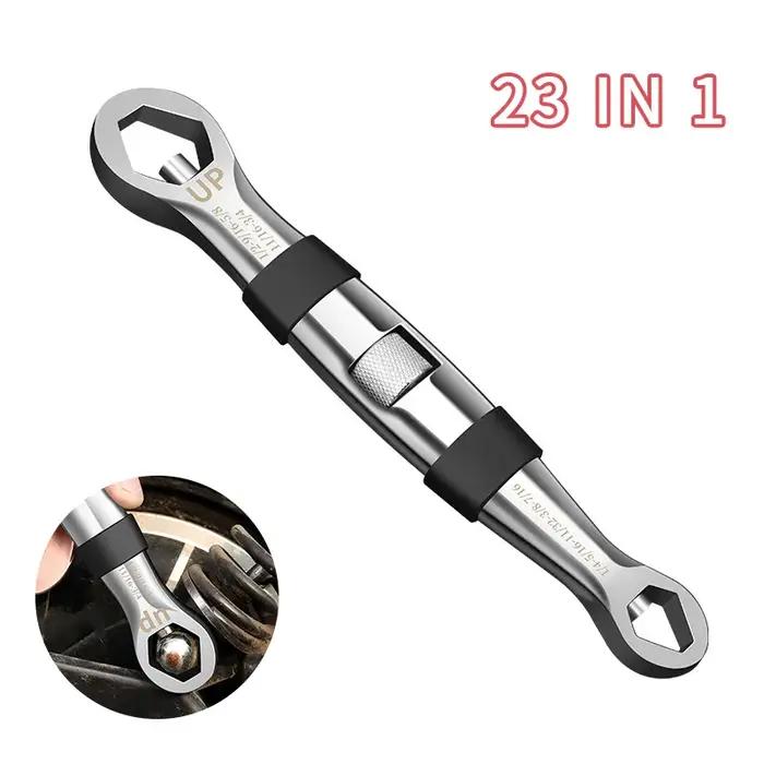Jeu de clés universelles 23 en 1, cliquets réglables, 7-19mm, CR-V clés, multi-outils manuels flexib