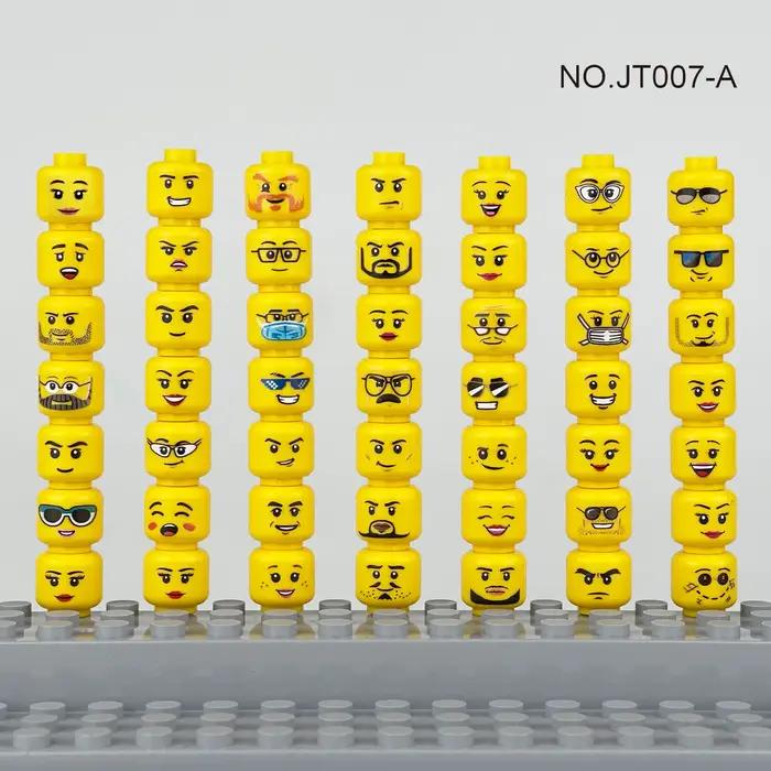 56 pcs/lot Figure tête visages créatif rire cri mignon Expression faciale briques à monter soi-même