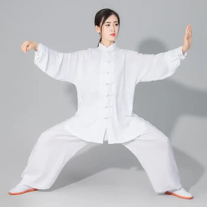 Costume Tai Chi Kung Fu coton hommes femmes - Uniforme arts martiaux Wing Chun veste pantalon