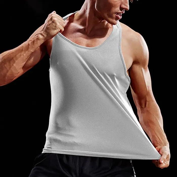 Hommes course gilet été salle de Sport Fitness mâle chemise sans manches entraînement Singlets Footb