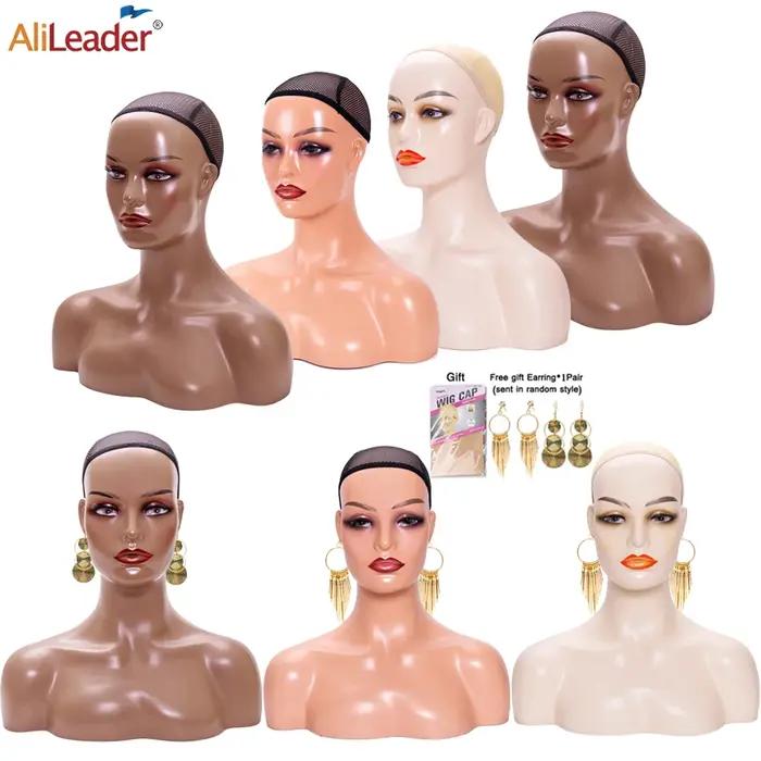 Tête de mannequin femme avec épaule tête de mannequin buste support de tête de perruque avec maquill