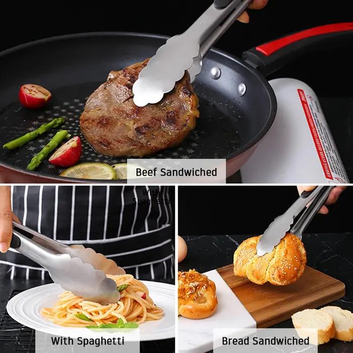 Pince à griller pour barbecue 9/12/14/16 pouces, avec serrure, pince de service de pain à salade en