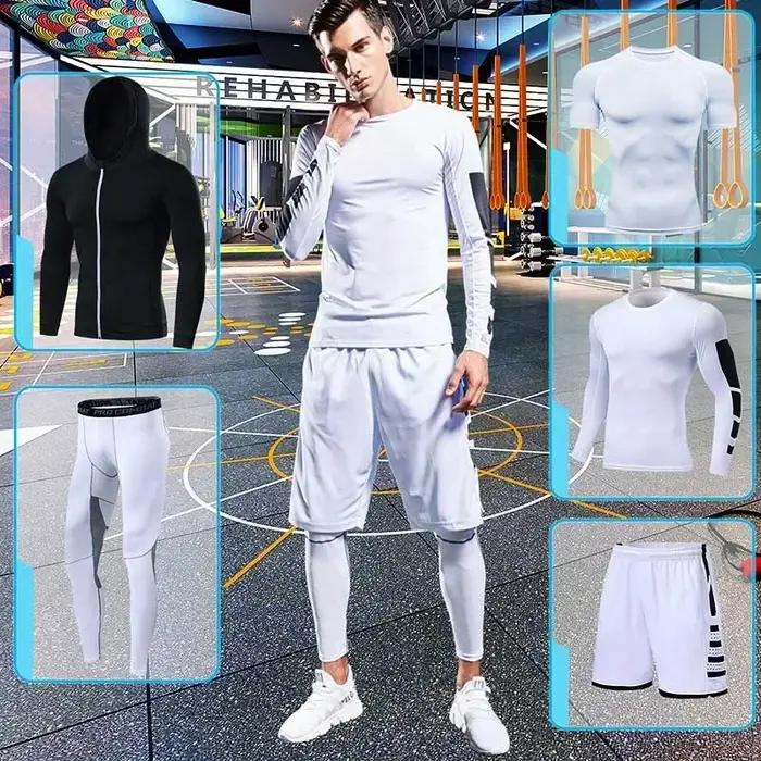 Survêtement de course homme - Ensemble fitness compression - Protection éruptions cutanées Lycra