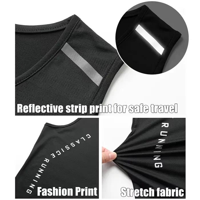 CHRLCK gilet de course pour hommes séchage rapide débardeur de gymnastique hommes Fitness chemise sa