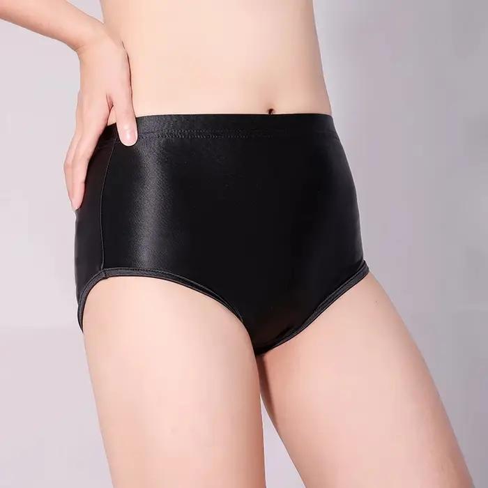 Short satin soyeux brillant femme pantalon sexy bikini taille haute collant