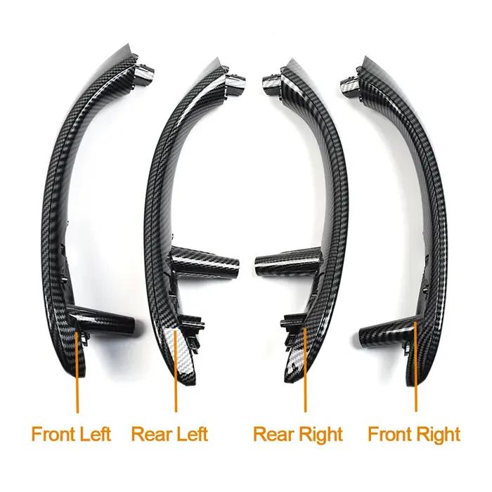 Poignée de porte intérieure en Fiber de carbone, garniture de couvercle extérieur pour BMW série 3 4