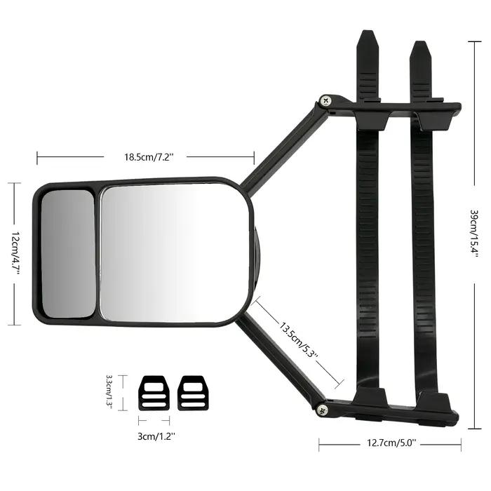 Miroir de remorquage de remorque réglable, Extension de miroir d'aile de remorque, miroir d'angle mo