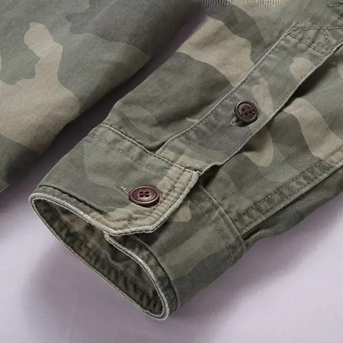 CamSolomon-Chemises cargo militaires pour hommes, chemises en coton et lin pour hommes, manches long