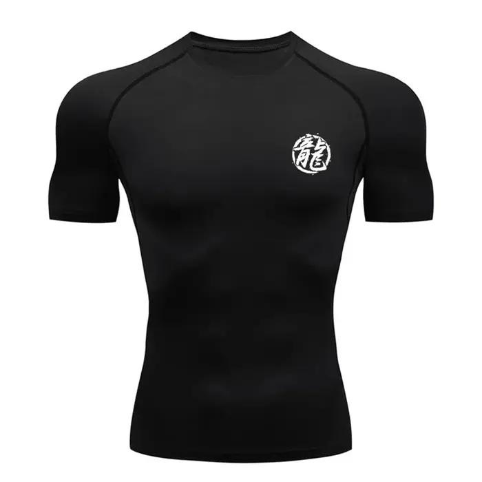 Chemise de compression à imprimé Dragon Rick pour hommes, maillots de base athlétiques, t-shirts à s
