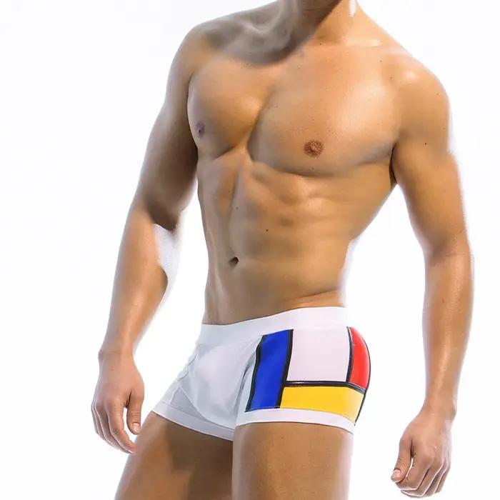 Sexy homme pantalon de bain taille basse maillot de bain hommes Nylon maillot de bain slip hommes na
