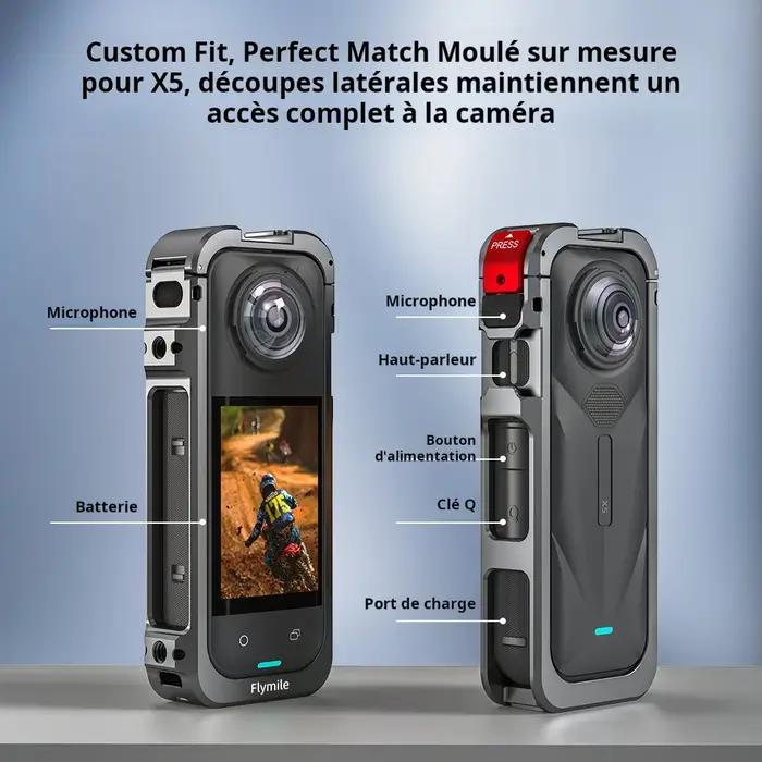 Flymile X5 Cage – Boîtier de protection métallique pour Insta360 X5