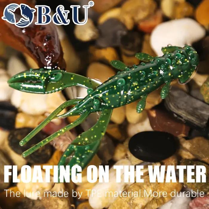 B & U chenille flottant 40mm 60mm pêche leurre souple gabarit Wobblers appâts en Silicone crevettes