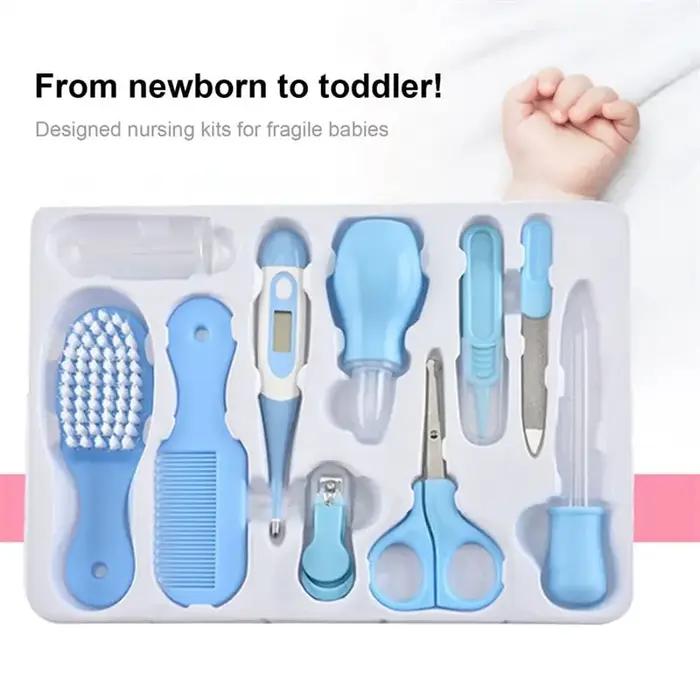 Kit de soins de santé pour bébé, 10 pièces/ensemble, pour enfants, ongles, cheveux, thermomètre, bro