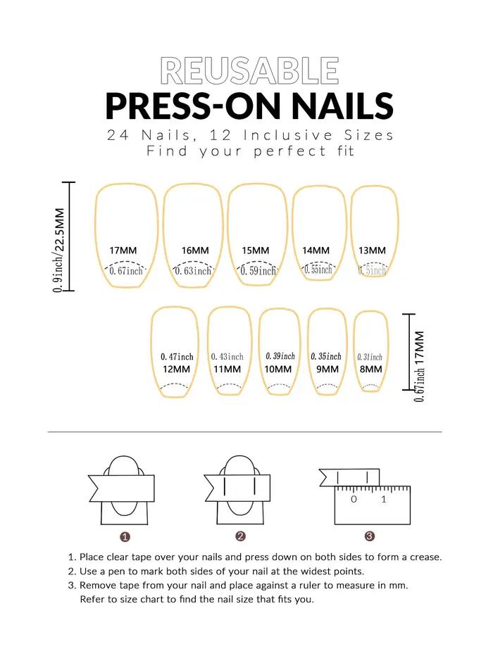 Un ensemble complet de 24 faux ongles moyens en forme de cercueil avec un design dégradé pêche, comp